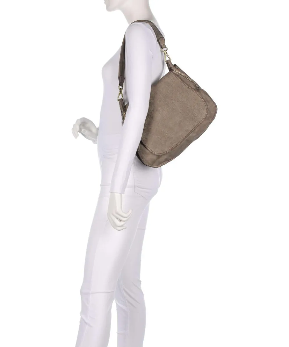 Beuteltasche fein genarbtes Rindsleder grau