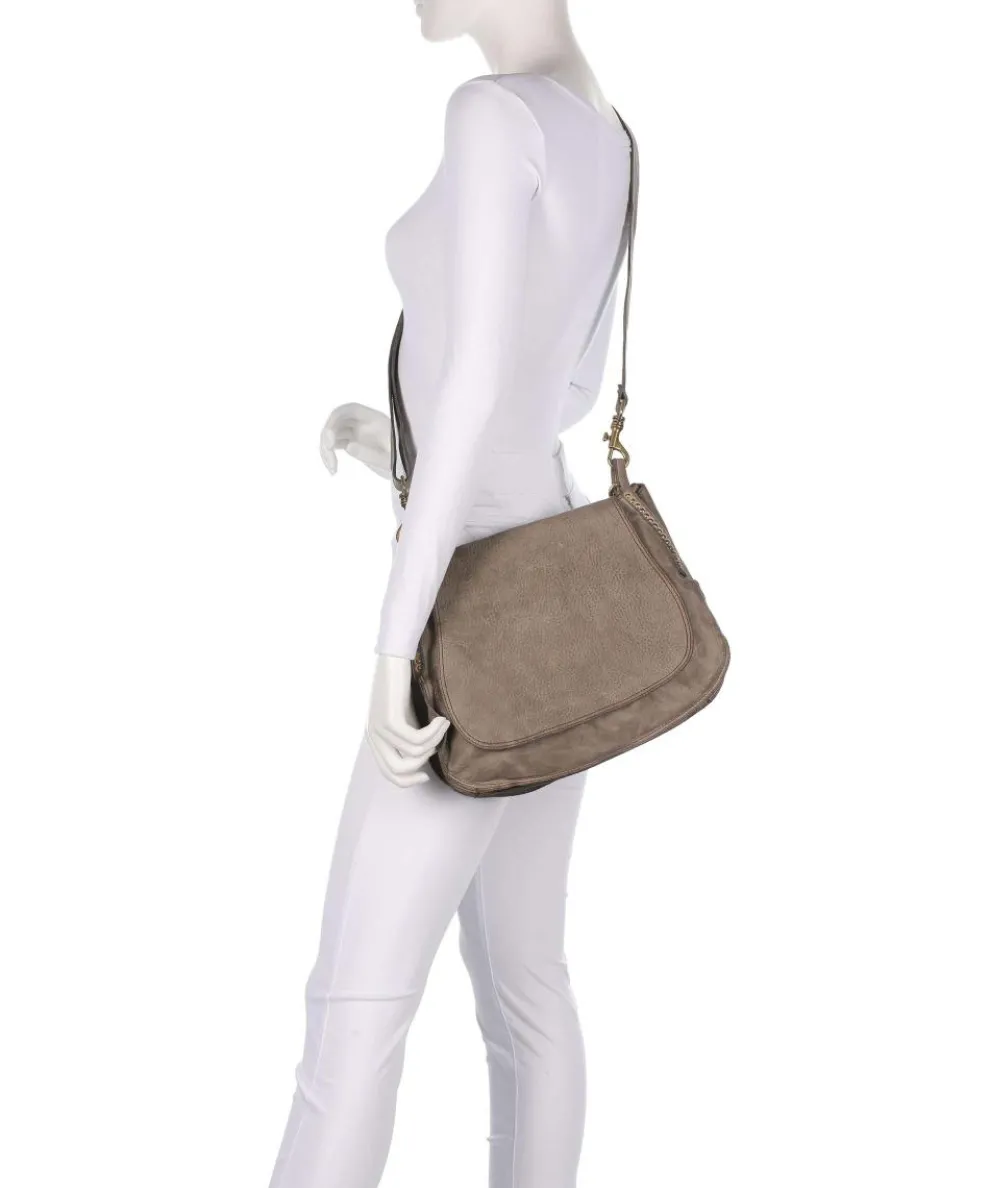 Beuteltasche fein genarbtes Rindsleder grau