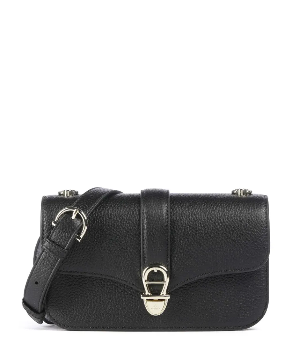 Elsa XS Umhängetasche genarbtes Rindsleder schwarz