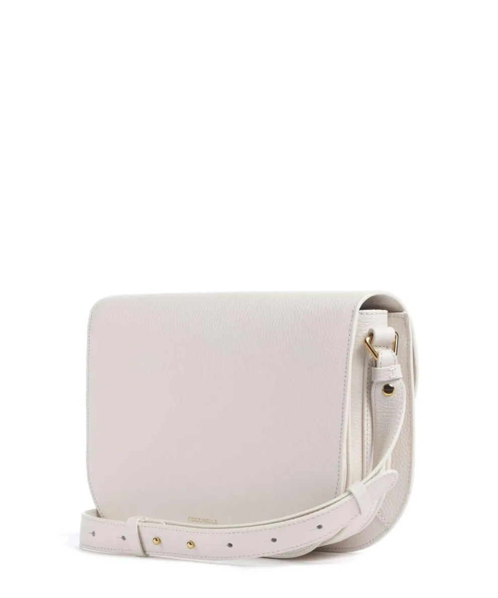 Dew Schultertasche genarbtes Leder weiß