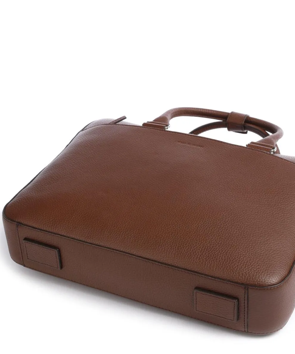 Burin Aktentasche genarbtes Kalbsleder cognac