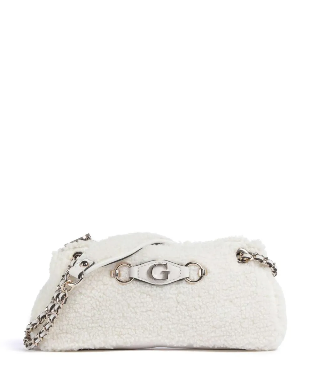 Aslia Shearling Schultertasche Kunstfell weiß