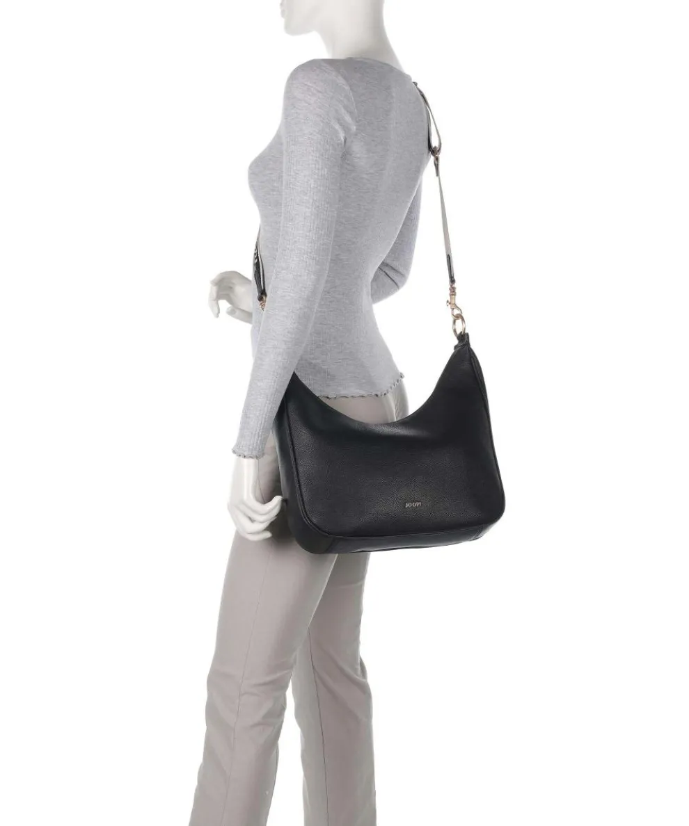 Dolce Ginger Schultertasche genarbtes Leder schwarz