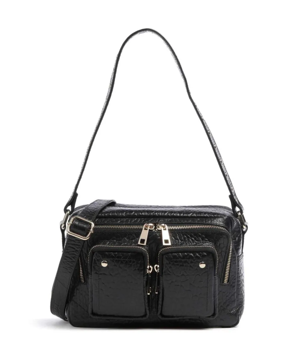 New Zealand Ellie Schultertasche genarbtes Leder schwarz