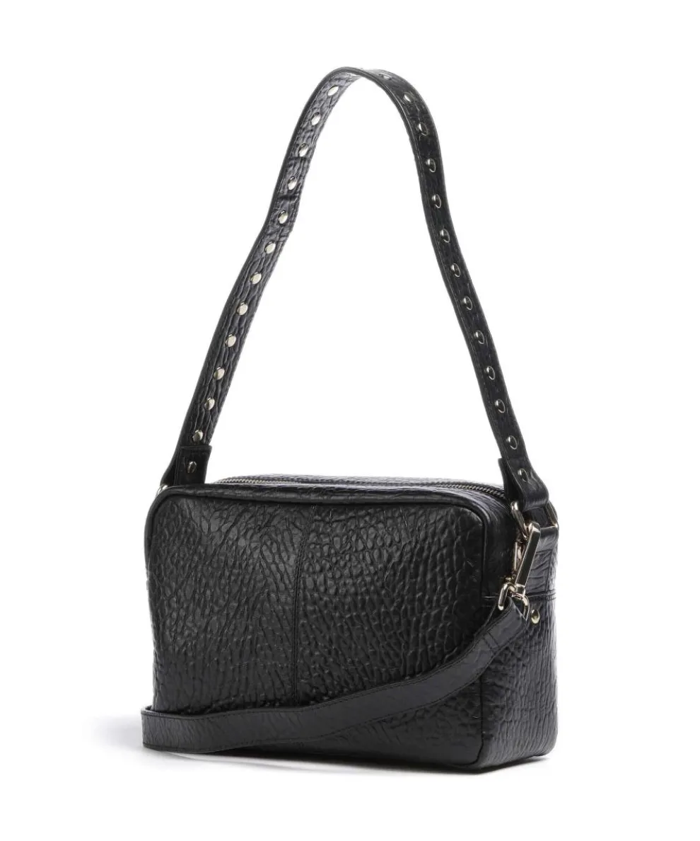New Zealand Ellie Schultertasche genarbtes Leder schwarz