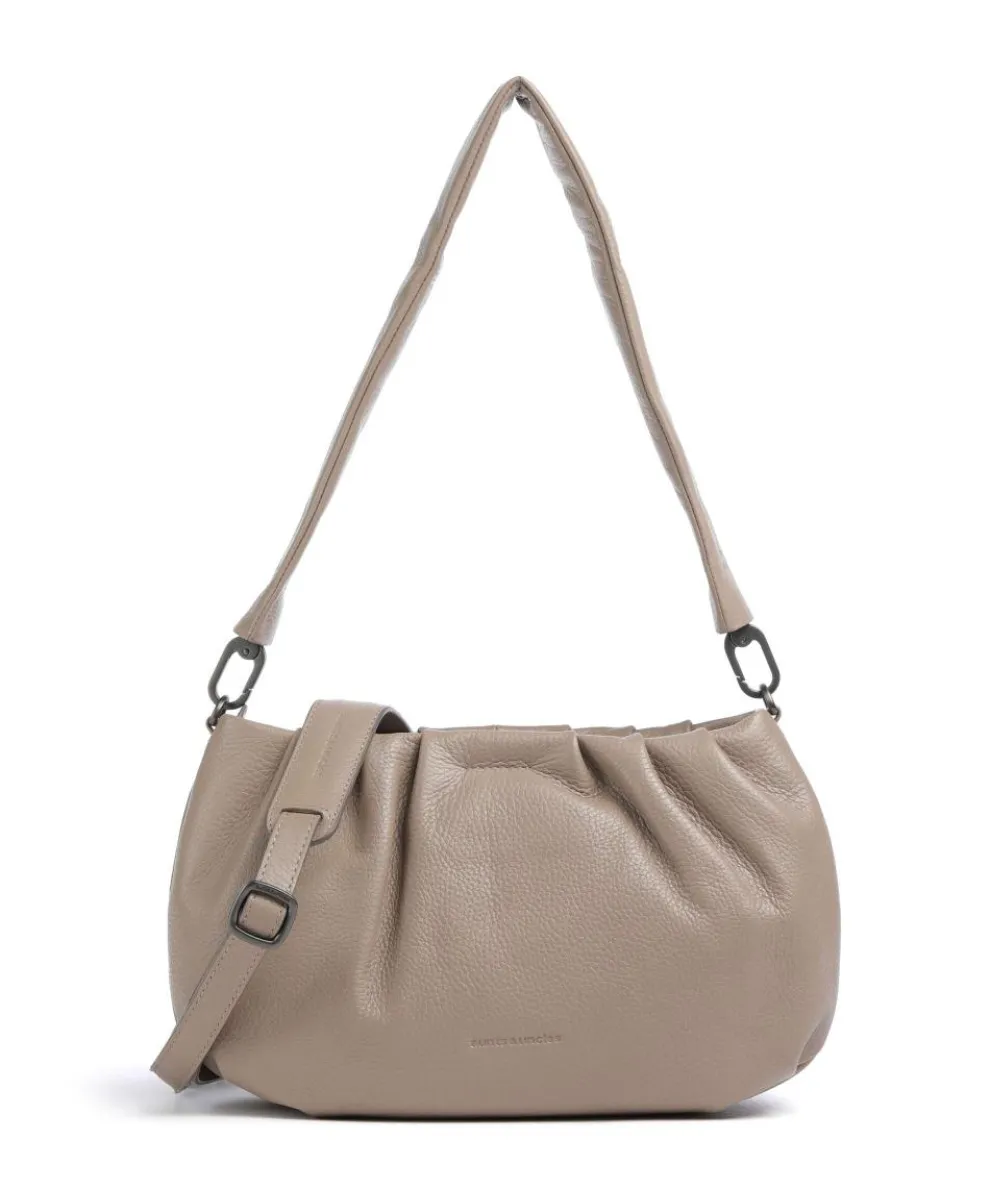 Philocalists Pearl Schultertasche genarbtes Leder beige