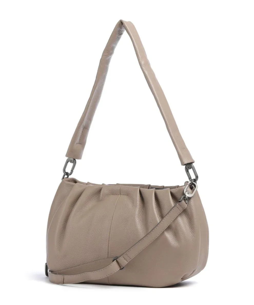 Philocalists Pearl Schultertasche genarbtes Leder beige