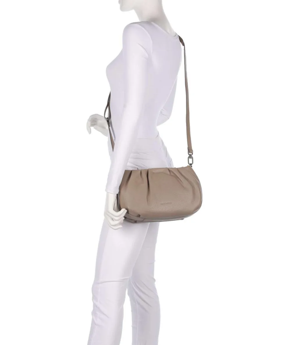 Philocalists Pearl Schultertasche genarbtes Leder beige