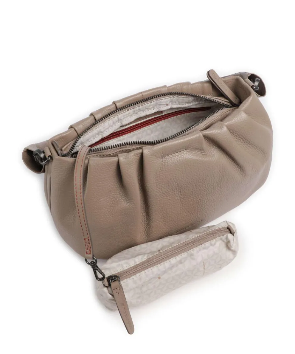 Philocalists Pearl Schultertasche genarbtes Leder beige
