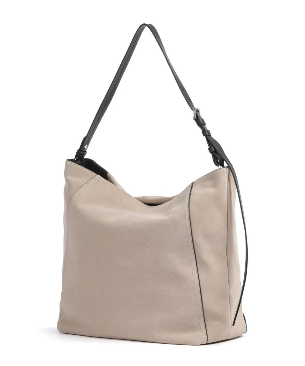 Chudy Suede L Beuteltasche fein genarbtes Kalbsleder beige