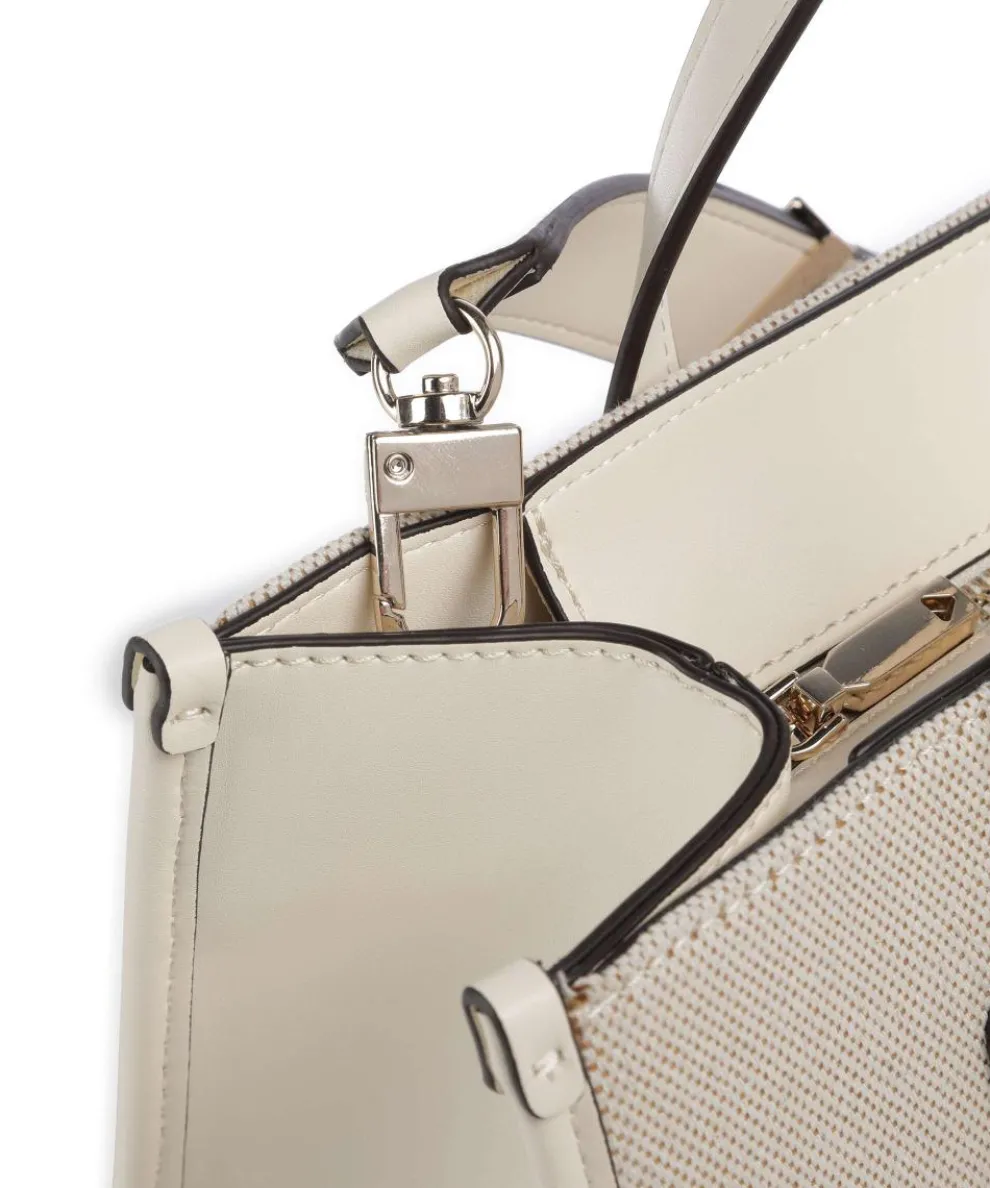 G Status Handtasche Polyester, Canvas beige/weiß