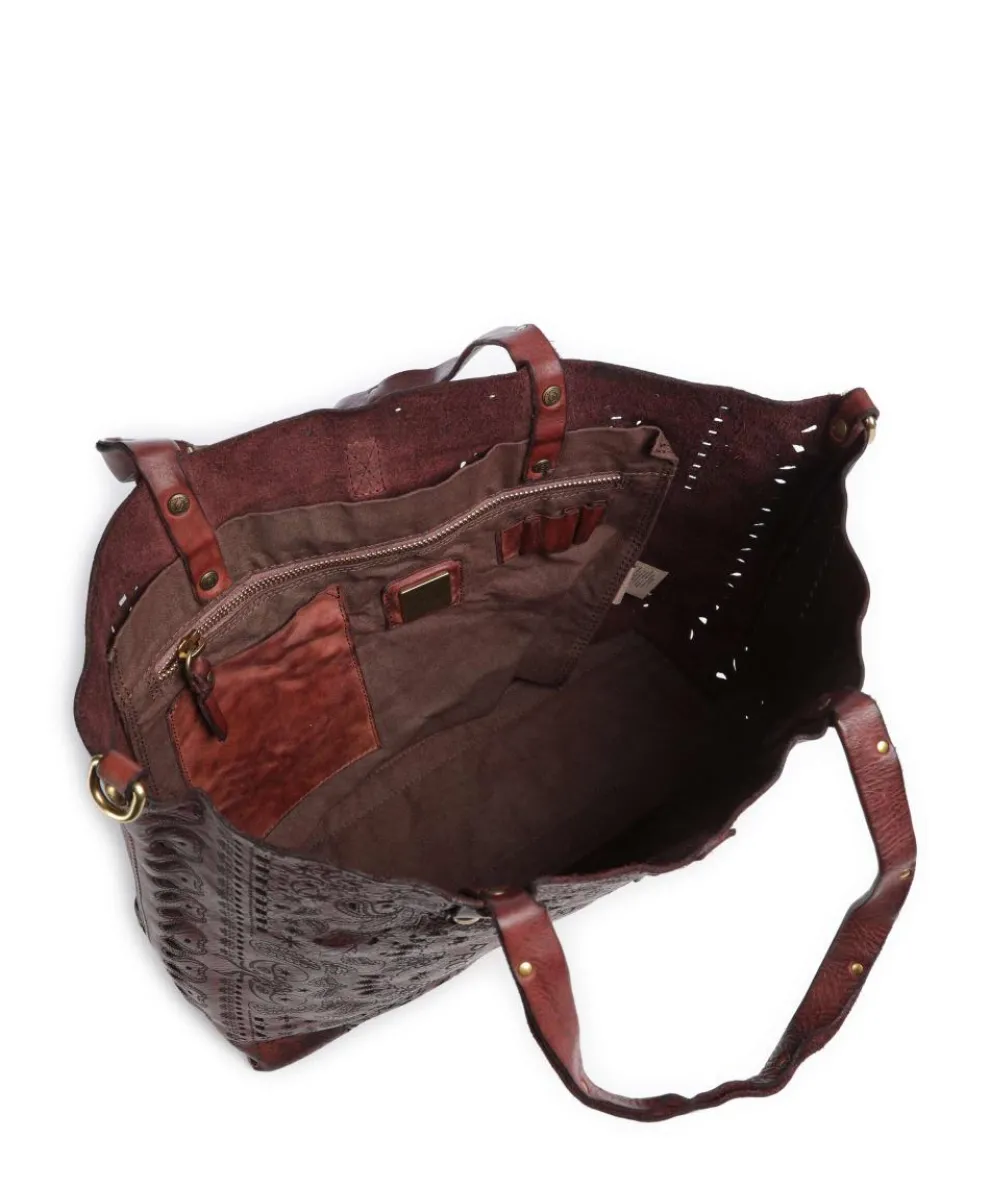 Shopper fein genarbtes Rindsleder dunkelrot