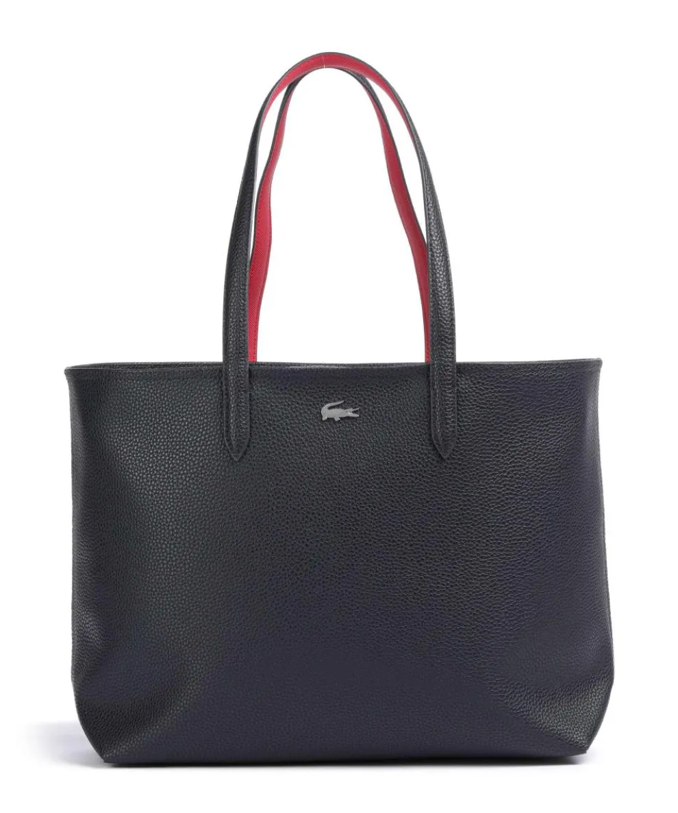 Anna Shopper Lederimitat navy
