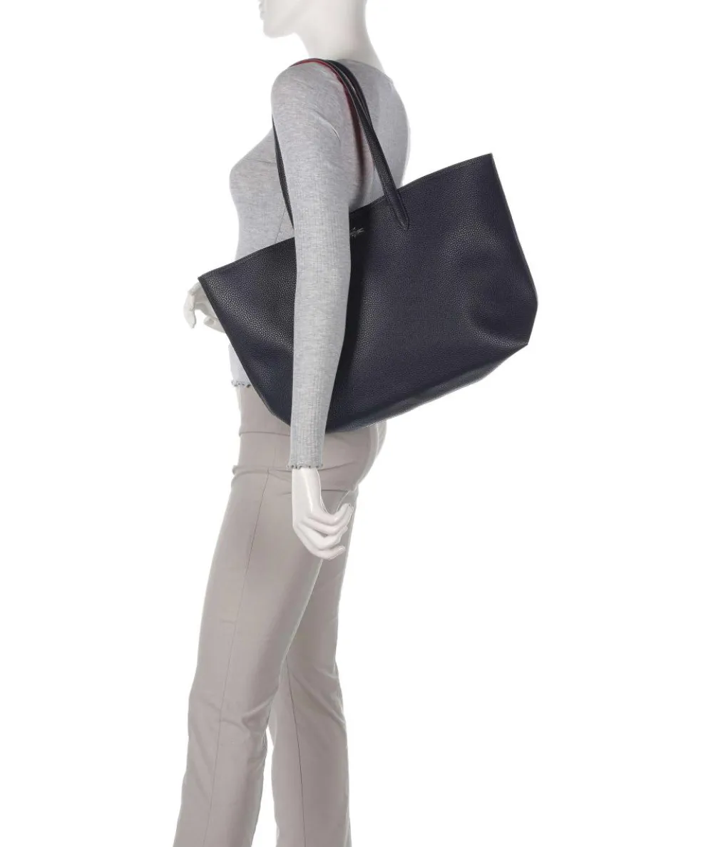 Anna Shopper Lederimitat navy