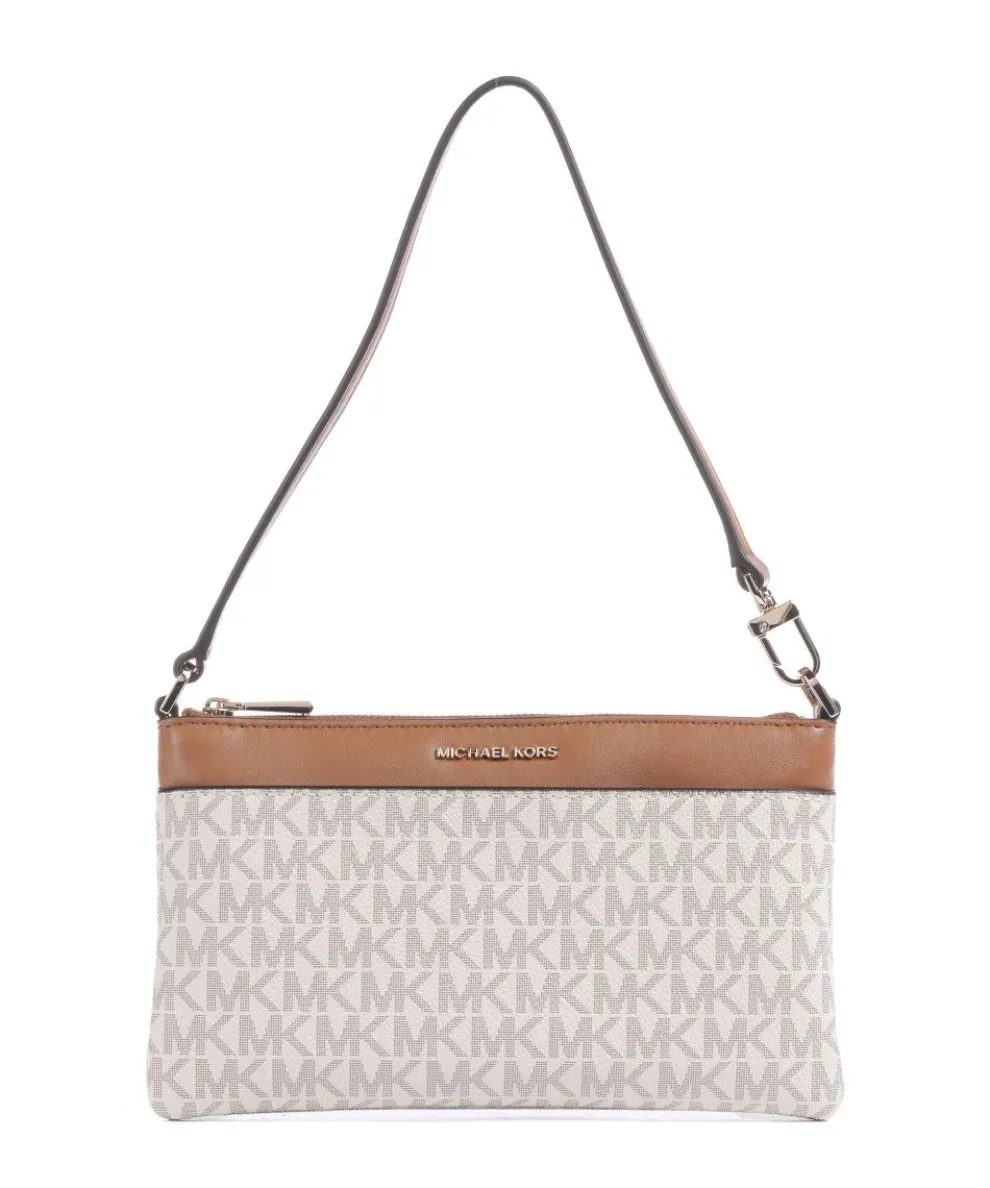 Jet Set Schultertasche Lederimitat elfenbein/braun