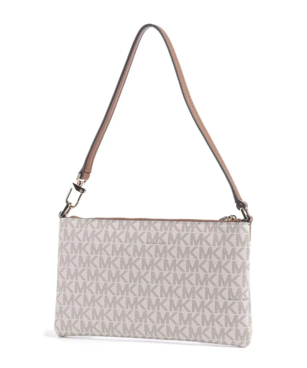 Jet Set Schultertasche Lederimitat elfenbein/braun