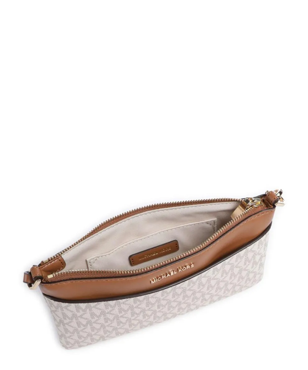 Jet Set Schultertasche Lederimitat elfenbein/braun