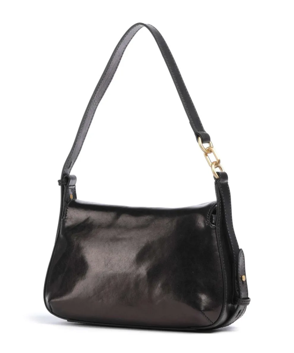 Ingrid Schultertasche fein genarbtes Rindsleder schwarz