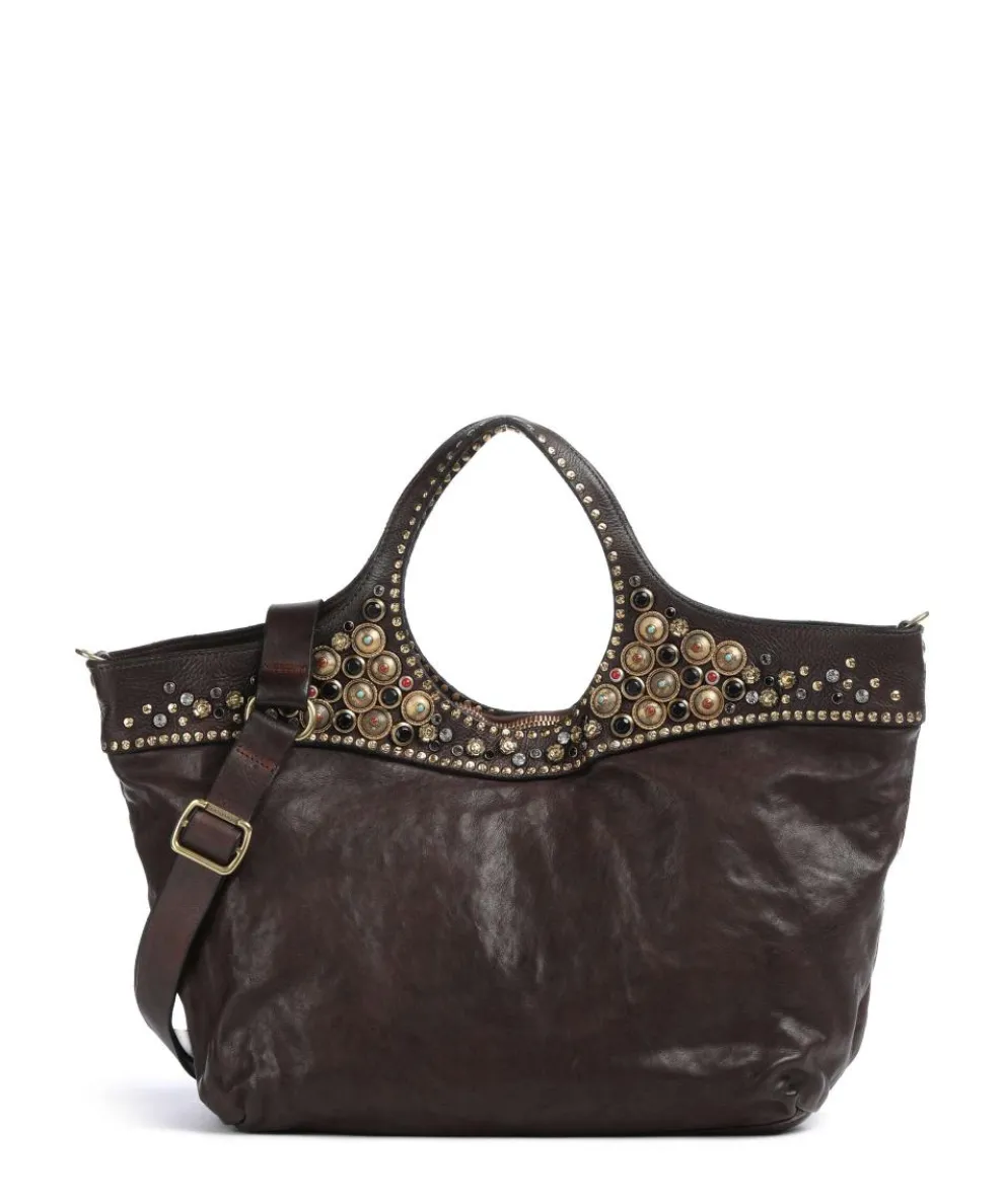 Handtasche fein genarbtes Rindsleder dunkelbraun