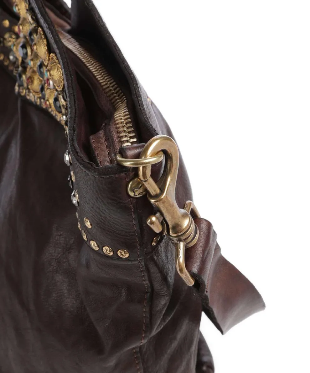 Handtasche fein genarbtes Rindsleder dunkelbraun