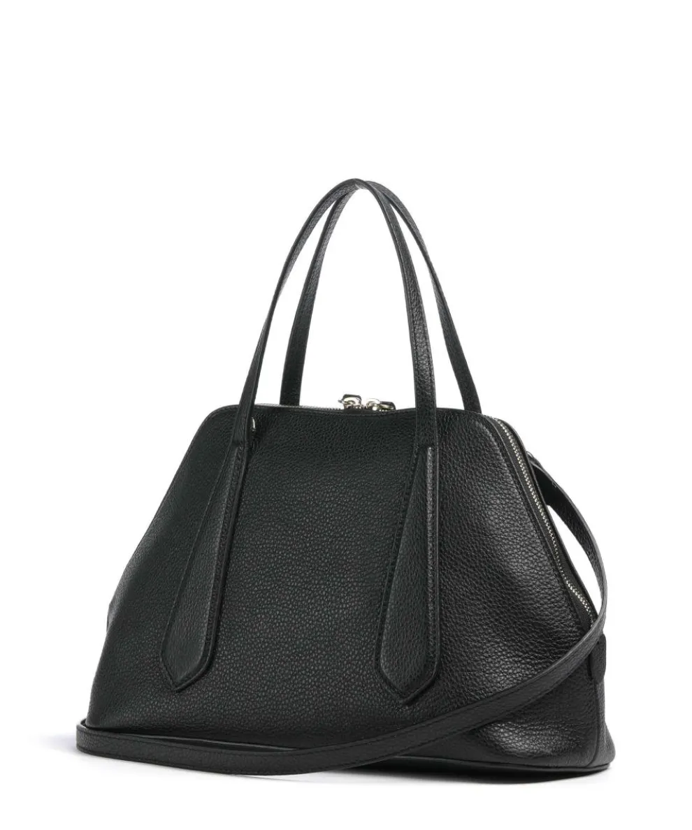 Agave Chachacha Handtasche genarbtes Leder schwarz