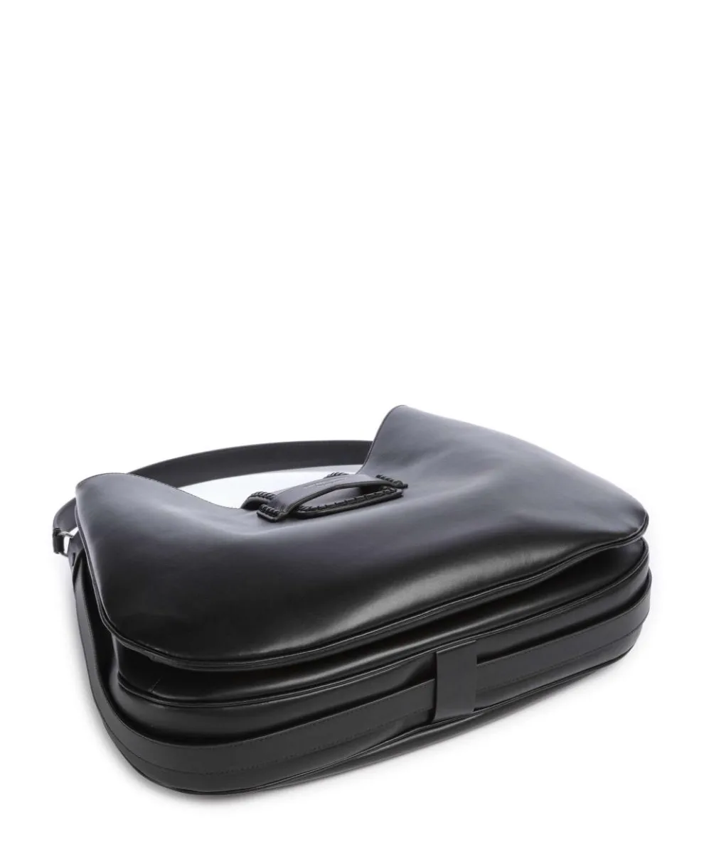 Mina Beuteltasche fein genarbtes Rindsleder schwarz