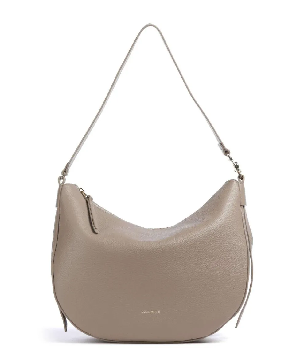 C-Easy Beuteltasche genarbtes Leder taupe