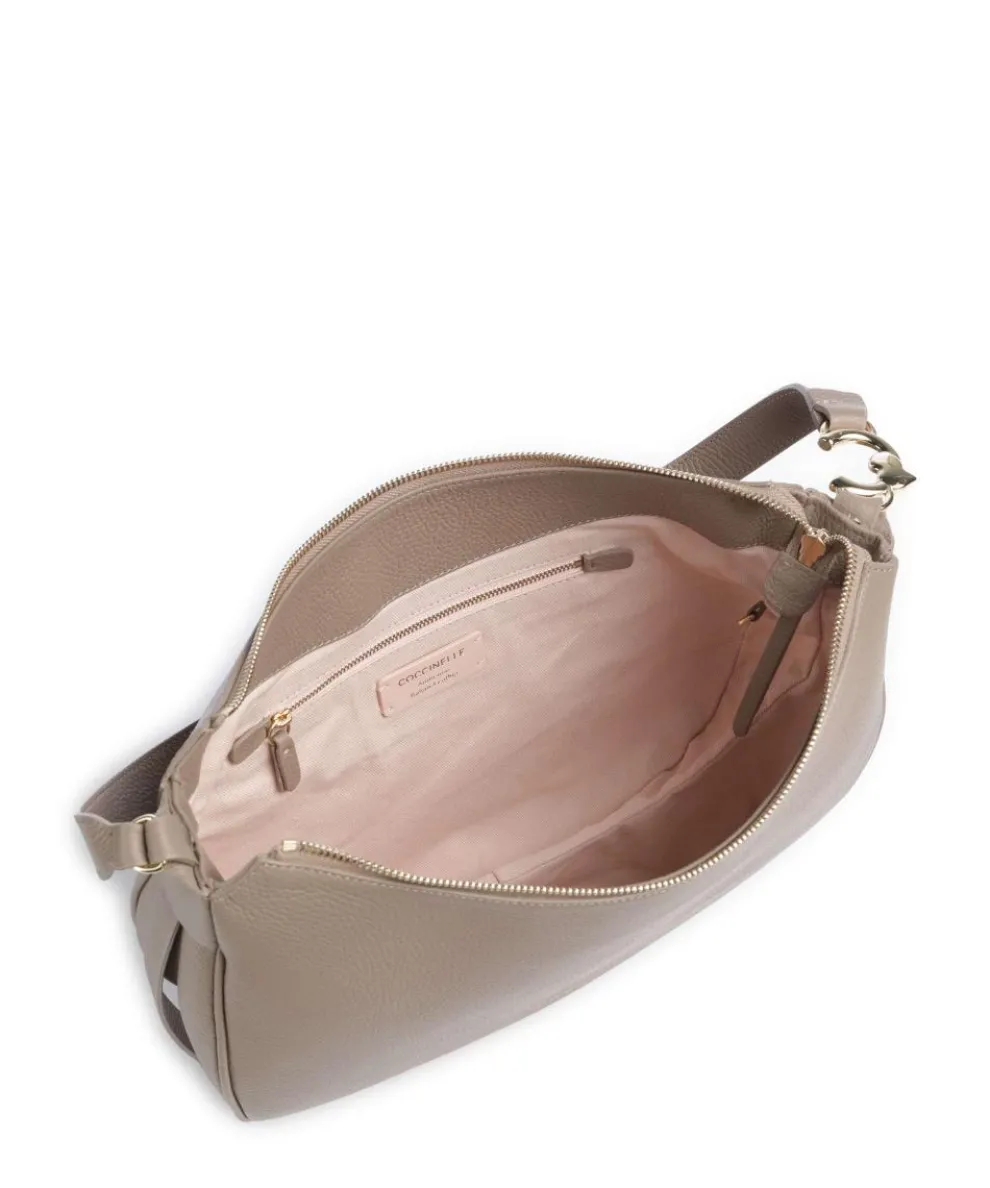 C-Easy Beuteltasche genarbtes Leder taupe