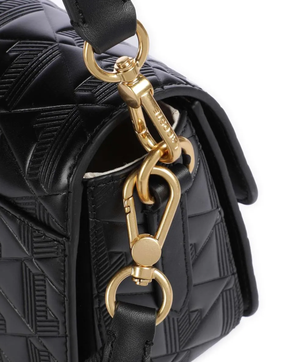 Maheki Schultertasche geprägtes Rindsleder schwarz