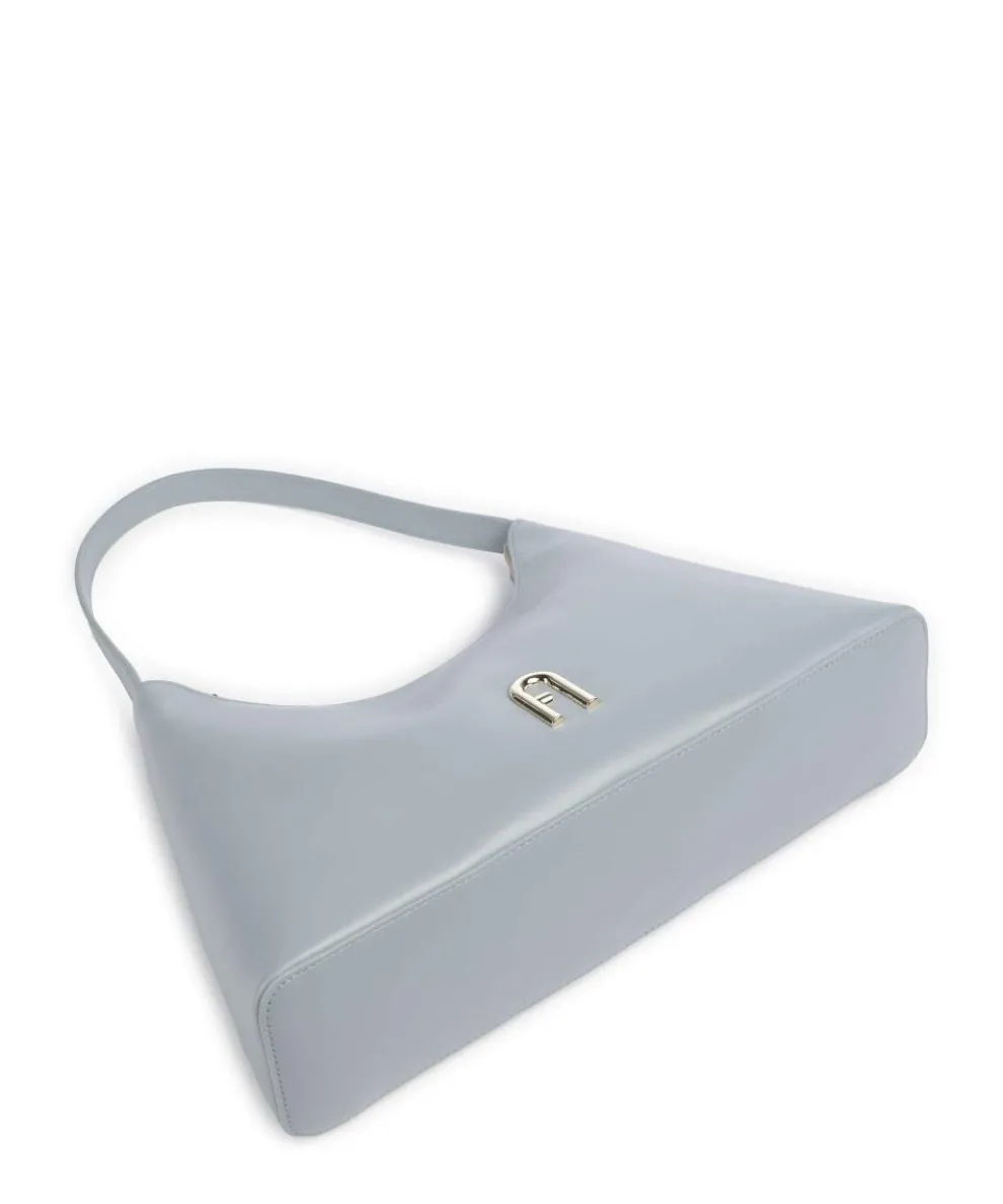 Diamante S Schultertasche Leder blaugrau