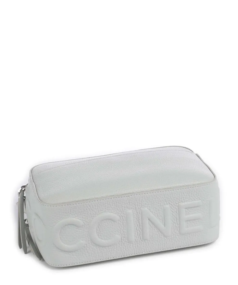 Myrtha Maxi Logo Umhängetasche genarbtes Rindsleder hellblau