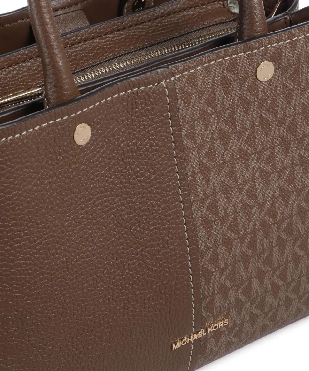 Flora Medium Handtasche Lederimitat dunkelbraun