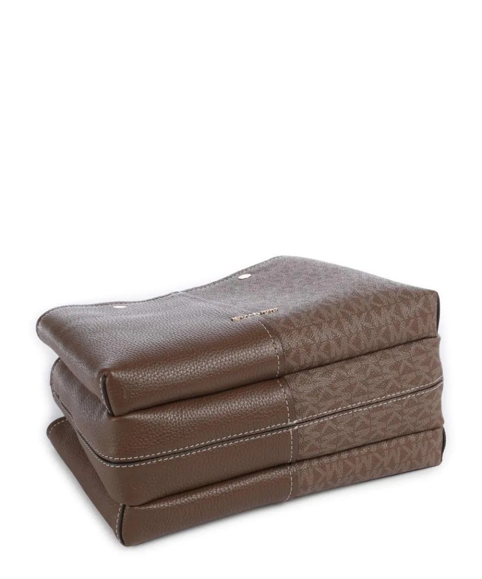 Flora Medium Handtasche Lederimitat dunkelbraun