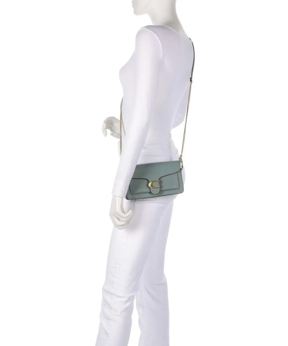 Tabby Chain Umhängetasche genarbtes Leder graugrün