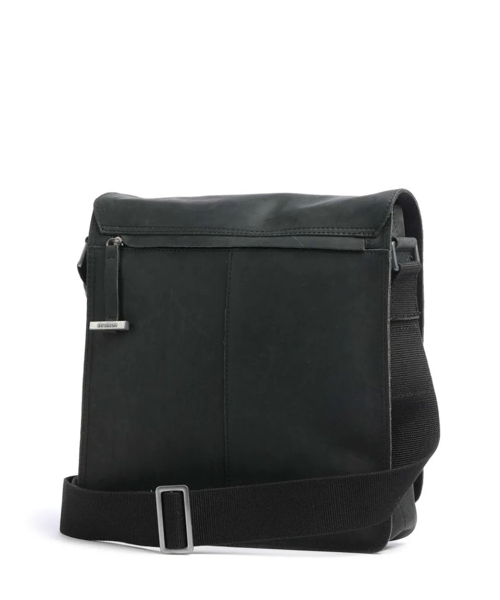 Richmond Schultertasche Leder schwarz