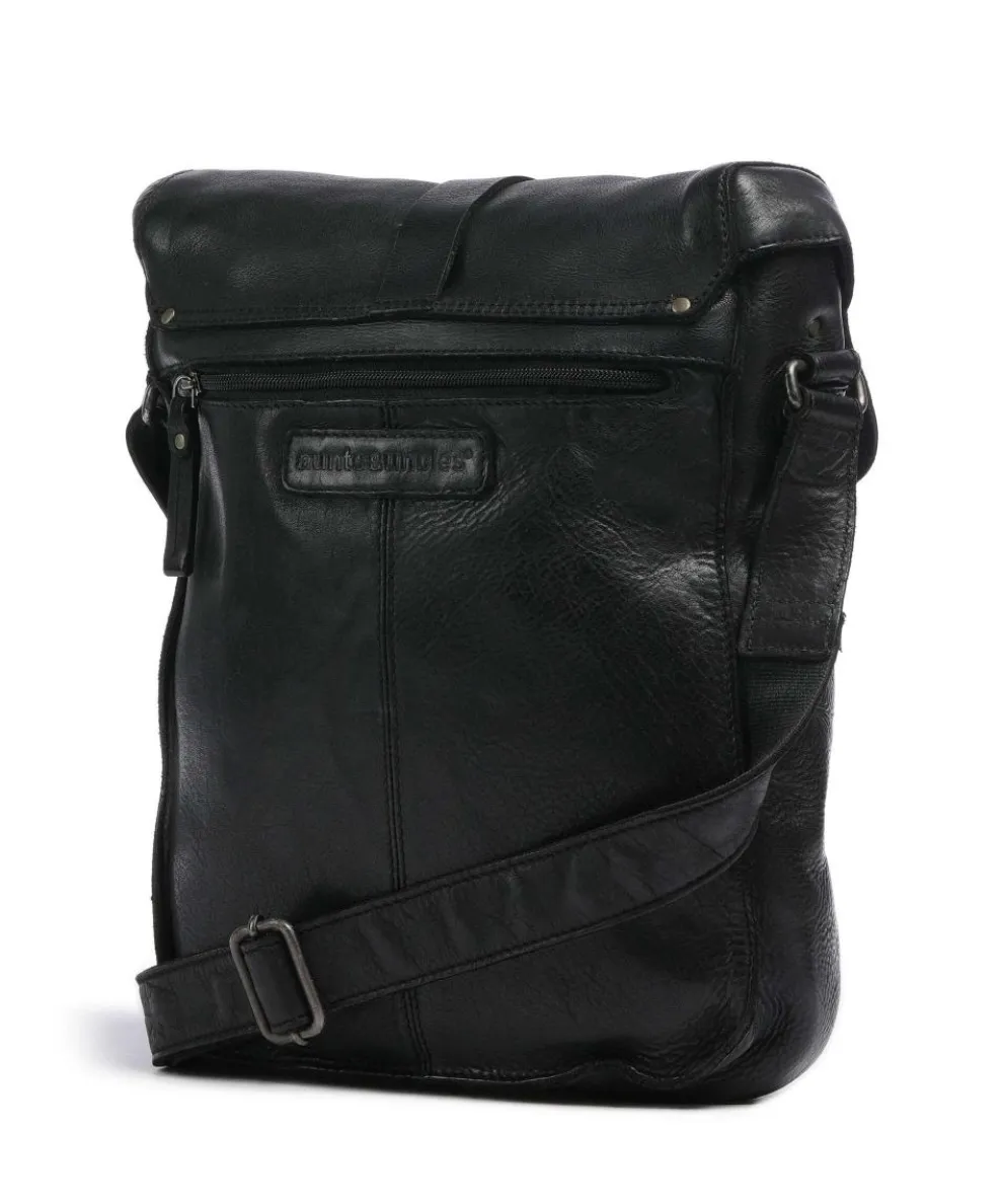 Barbershop Verdi Umhängetasche genarbtes Leder schwarz