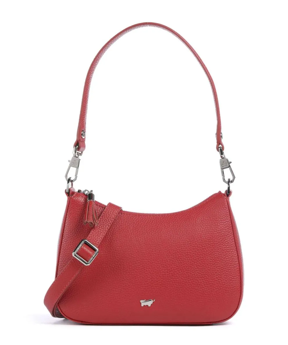 Hanna Schultertasche genarbtes Rindsleder rot