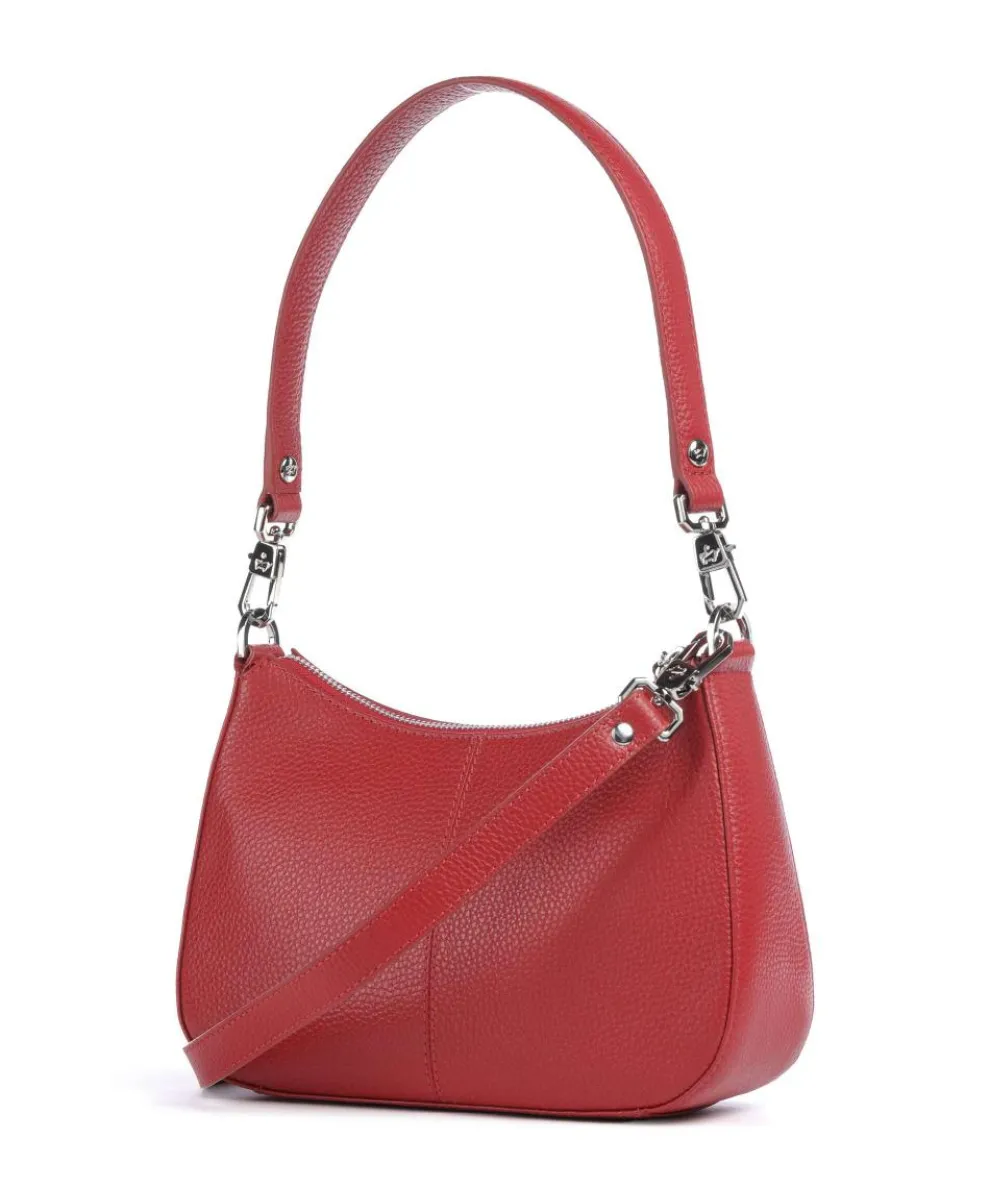 Hanna Schultertasche genarbtes Rindsleder rot