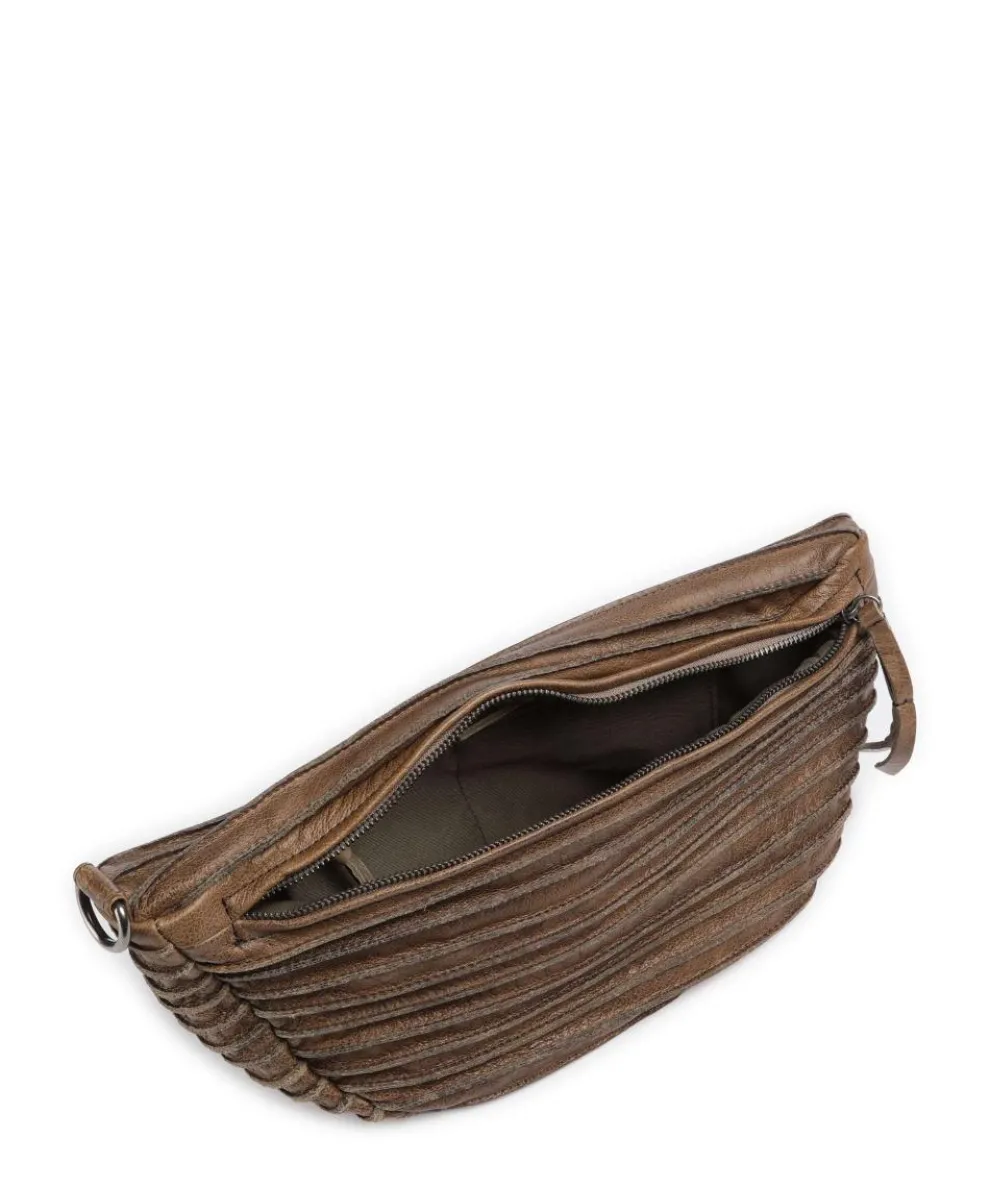 Check My Bag mini Umhängetasche genarbtes Leder olivgrün