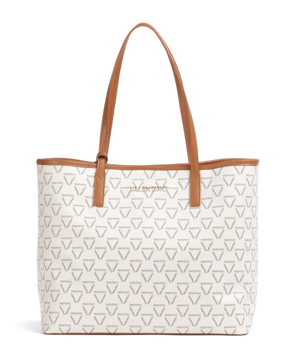 Lady Re Shopper Lederimitat weiß/braun