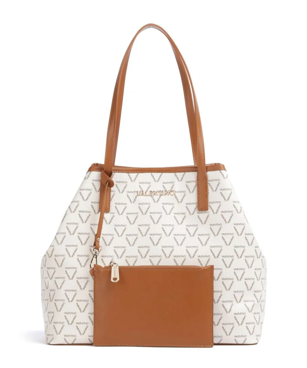 Lady Re Shopper Lederimitat weiß/braun