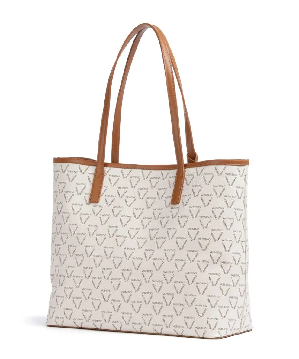 Lady Re Shopper Lederimitat weiß/braun