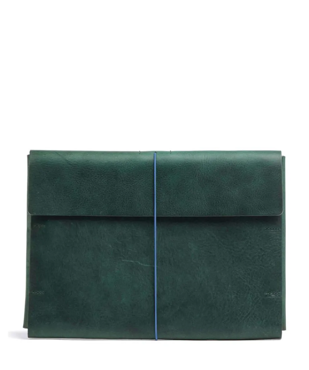 Keeper Laptophülle genarbtes Rindsleder dunkelgrün