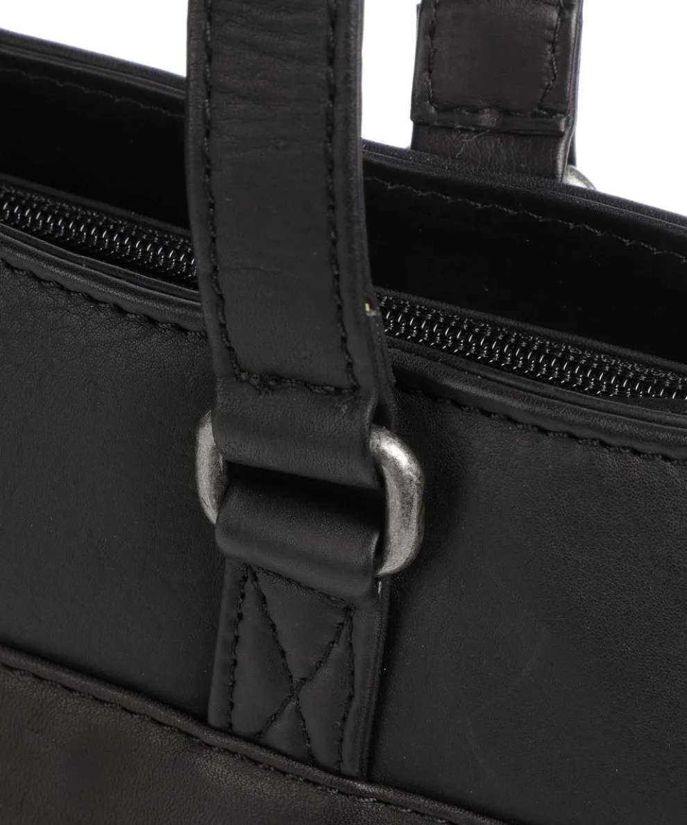 Cow Wax Pull Up Fidenza Shopper 15″ Pull-Up Rindsleder schwarz