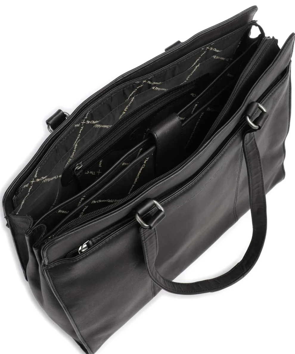 Cow Wax Pull Up Fidenza Shopper 15″ Pull-Up Rindsleder schwarz