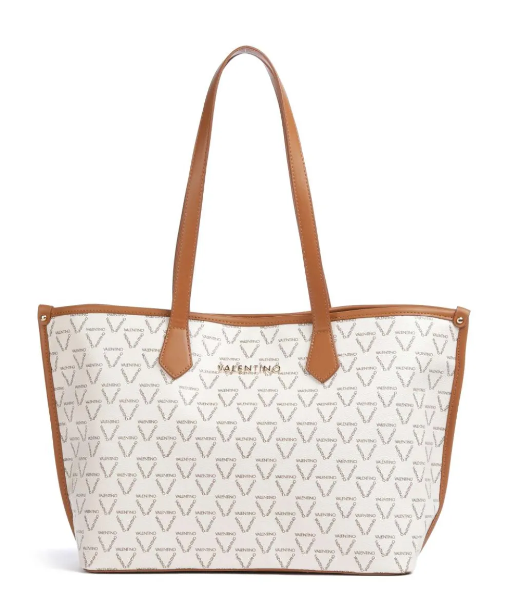 Lady Re Shopper Lederimitat weiß/braun