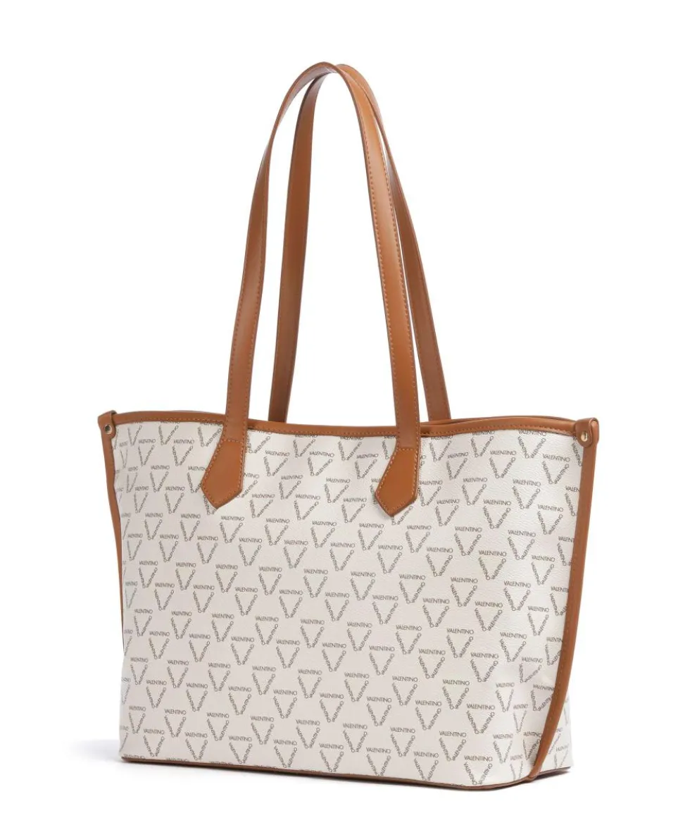 Lady Re Shopper Lederimitat weiß/braun