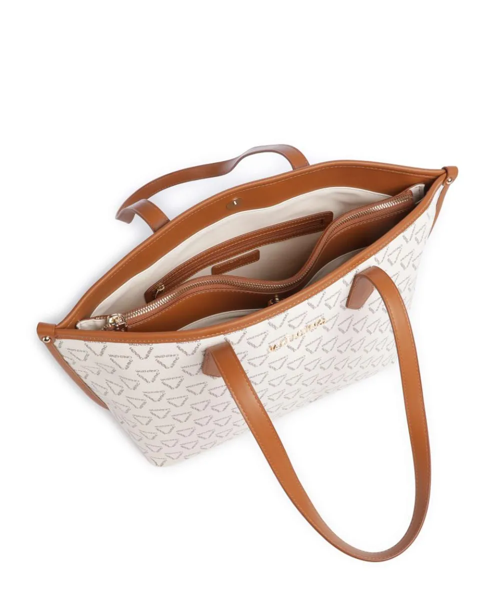 Lady Re Shopper Lederimitat weiß/braun