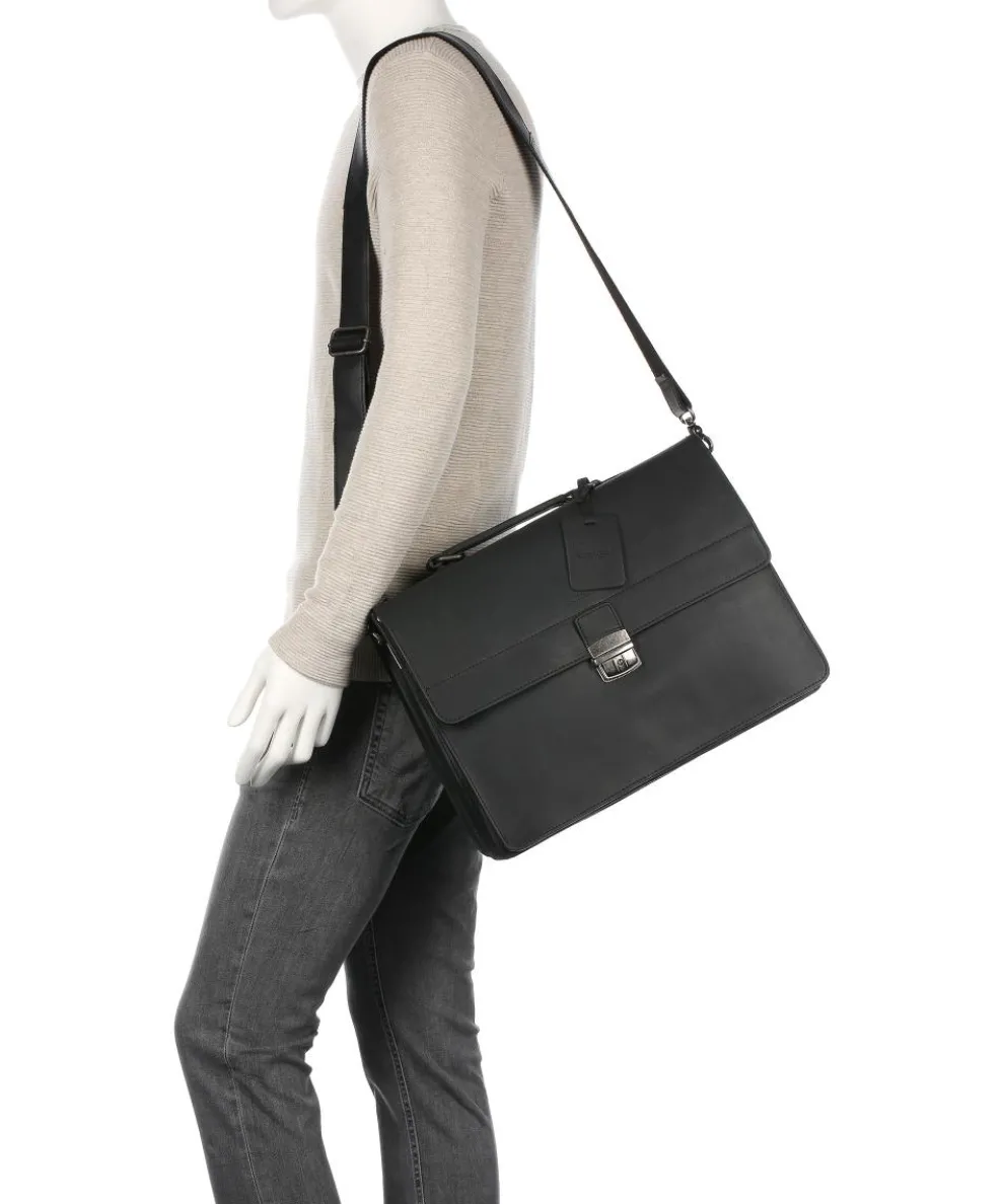 Vintage Dean Aktentasche Kalbsleder schwarz