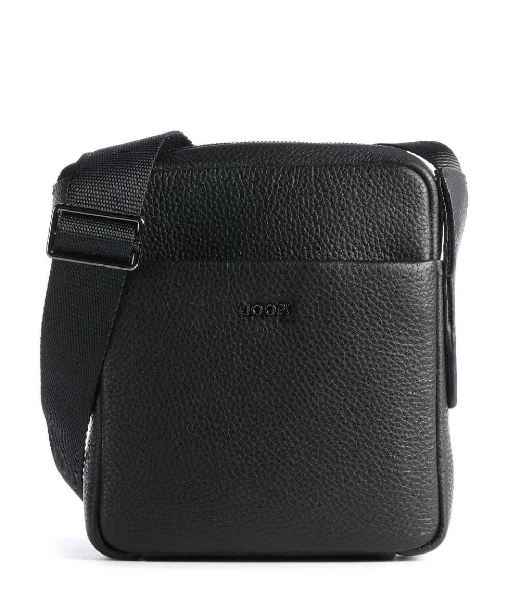 Cardona Luan Umhängetasche genarbtes Leder schwarz